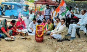 CYLINDER PRICE HIKE PROTEST