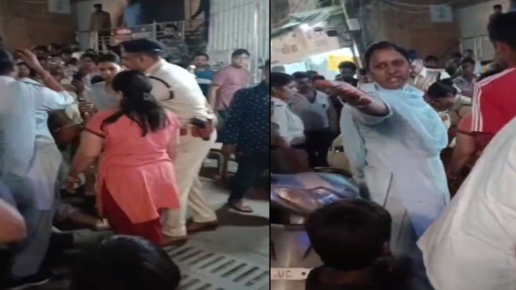 इंदौर के सराफा बाजार में महिला ने किया बवाल